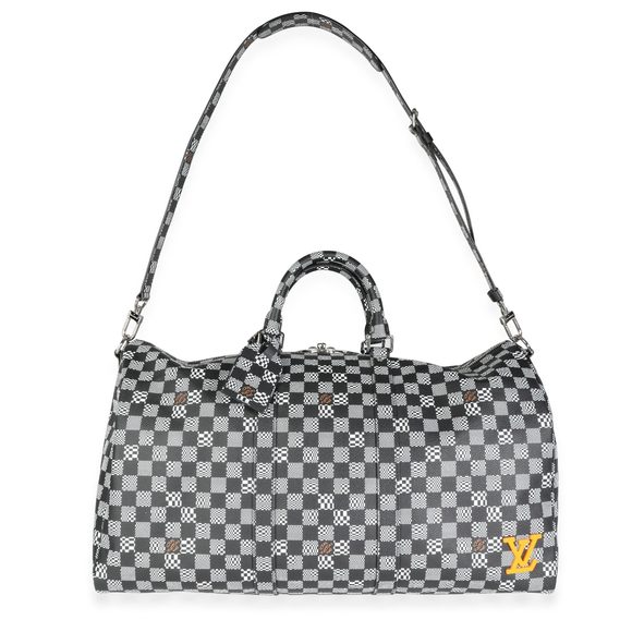 Black & White Distorted Damier Keepall Bandouliere 50 - Picture 4 of 8